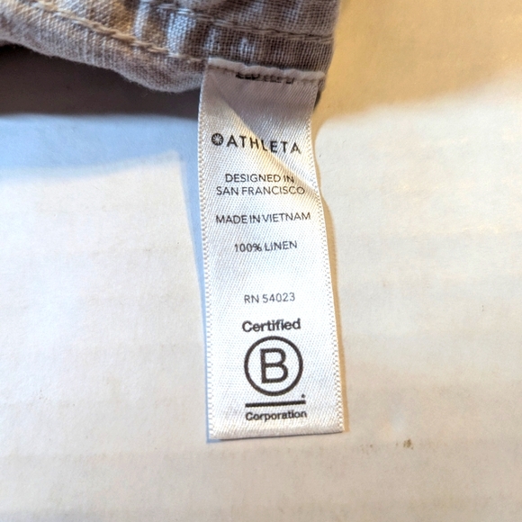 ATHLETA Cabo Linen Jogger Pants Size 12 Tan/Cream Camo - Picture 9 of 10